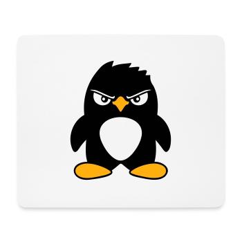 Pingouin a l’air sérieux mal dangereux look cool - Tapis de souris (format paysage) - blanc - Devant