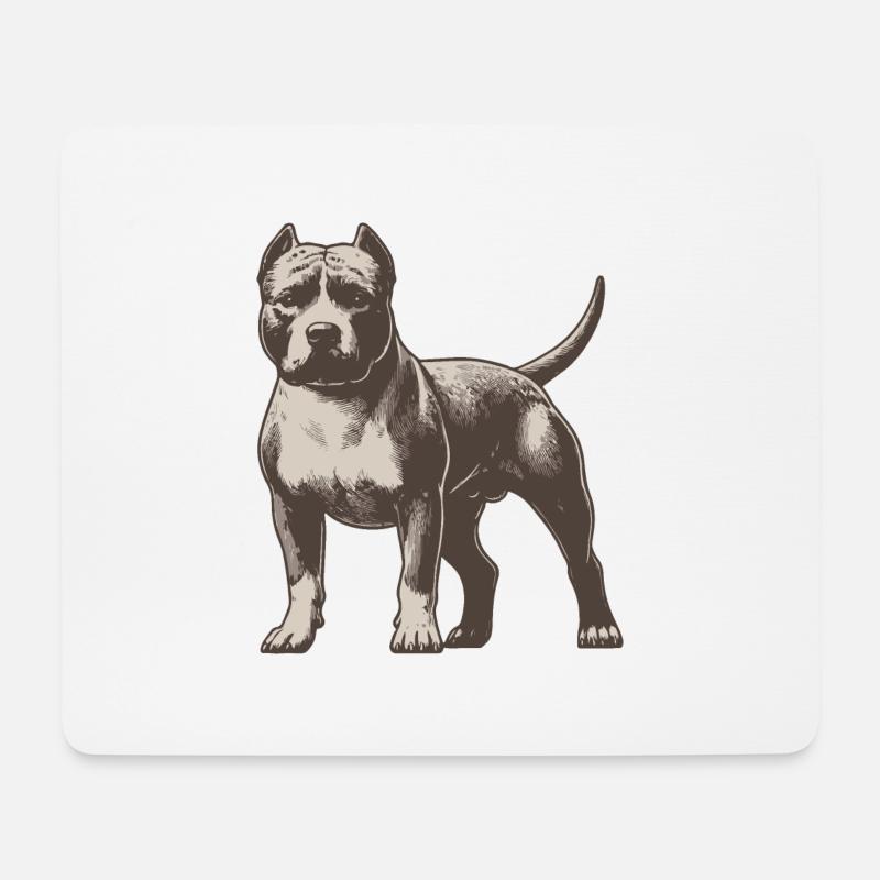 American Pitbull Terrier - Mousepad (Querformat) - Weiß