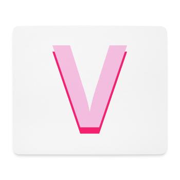Pop und moderner rosa Buchstabe v - Mousepad (Querformat) - Weiß - Vorne