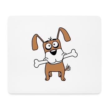Funny Dog Big Bone Mouth Mouth Hunger Cool - Mouse Pad (horizontal) - white - Front