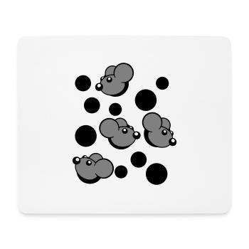 Beaucoup de souris regardant 4 trous de souris motif de trou mural - Tapis de souris (format paysage) - blanc - Devant