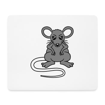Mouse looks angry angry frustrated angry aggressive - Mouse Pad (horizontal) - white - Front