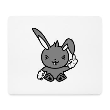 Bunny Middle Finger Show Nasty Naughty Insulting - Mouse Pad (horizontal) - white - Front