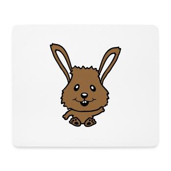 Hase Kaninchen Häschen Cartoon Kleintier niedlich - Mousepad (Querformat) - Weiß - Vorne