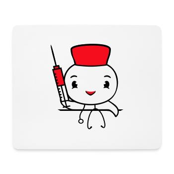 Ente Krankenschwester Arzt Spritze Krankenhaus süß - Mousepad (Querformat) - Weiß - Vorne