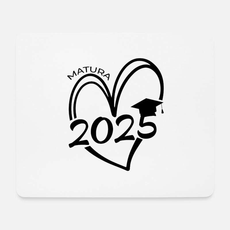 Matura Herz 2025 - Mousepad (Querformat) - Weiß