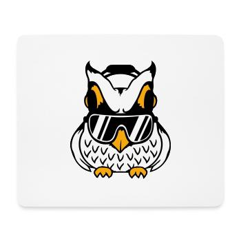 Eule Kopfhörer Sonnenbrille Cool Musik hören Party - Mousepad (Querformat) - Weiß - Vorne
