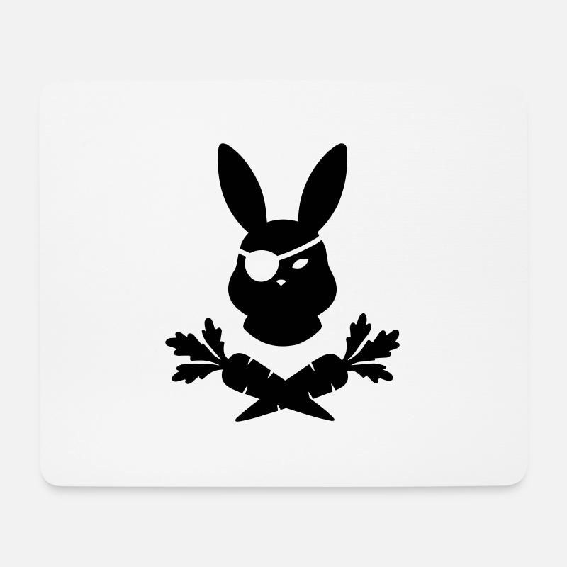 hase pirat - Mousepad (Querformat) - Weiß