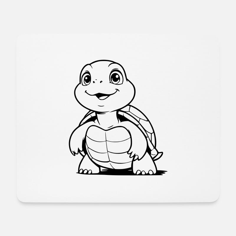 Niedliche Schildkroete als Vektorgrafik - Mousepad (Querformat) - Weiß