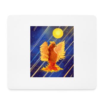 Kosmisch leuchtender Feuervogel: Cyber-Semurg - Mousepad (Querformat) - Weiß - Vorne