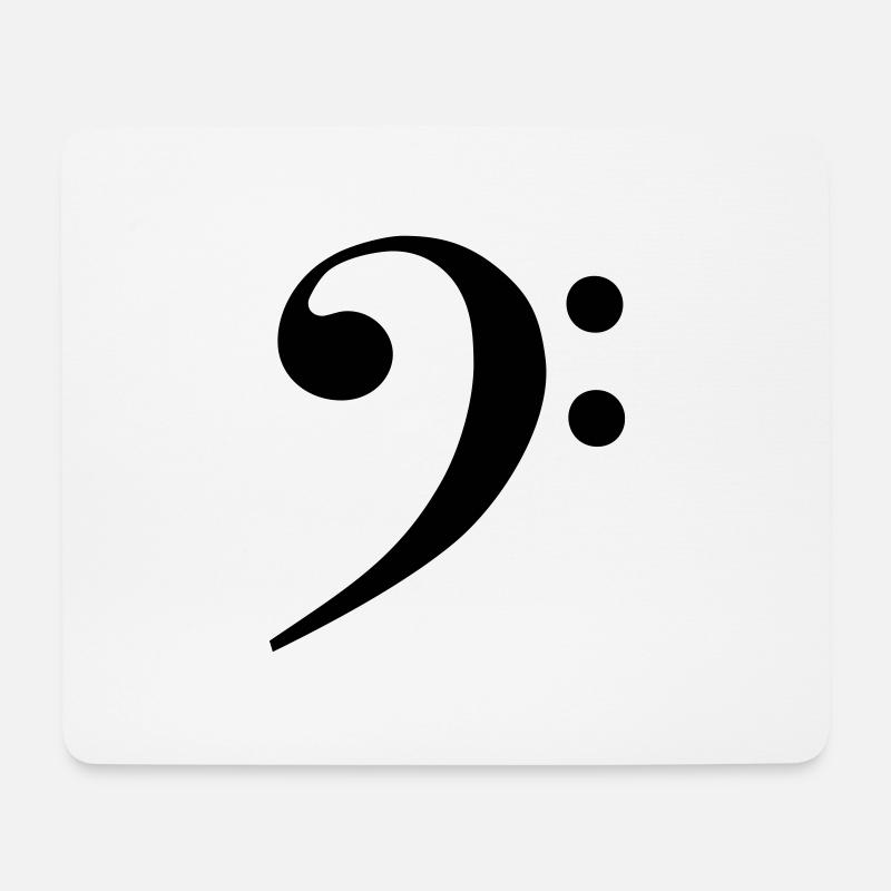 Bassschlüssel - Mousepad (Querformat) - Weiß