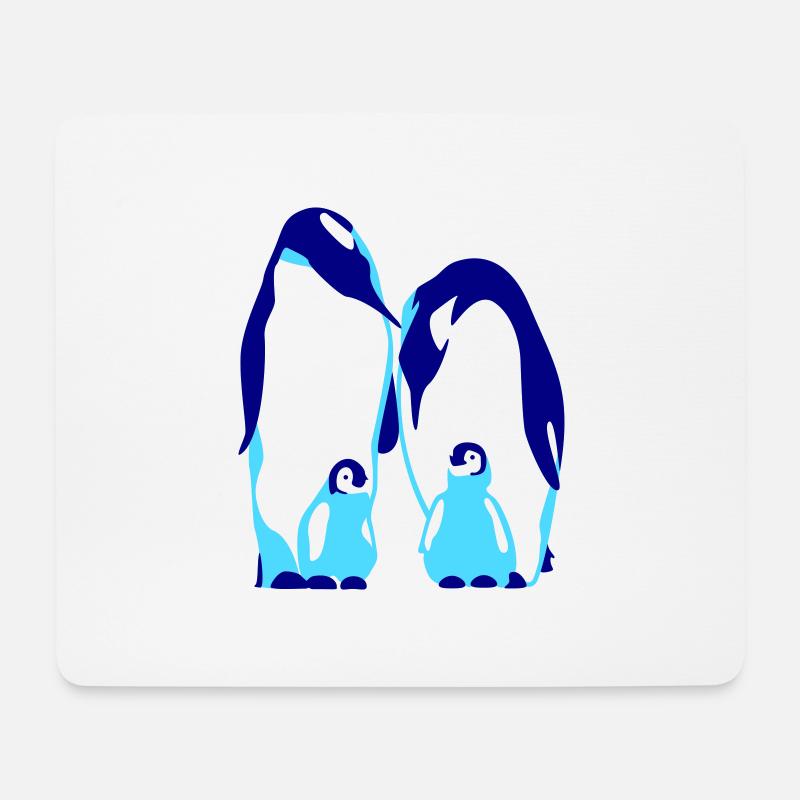 Pinguin-Familie - Mousepad (Querformat) - Weiß