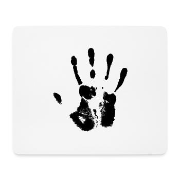 Schwarze Hand - Mousepad (Querformat) - Weiß - Vorne