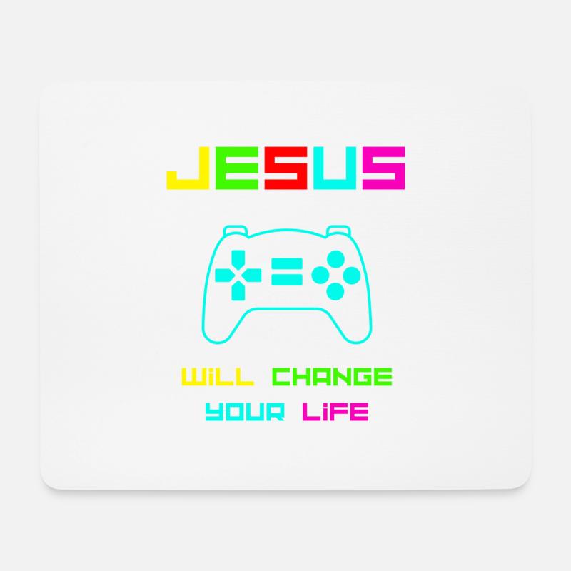 Jesus will change your life colour - Mousepad (Querformat) - Weiß