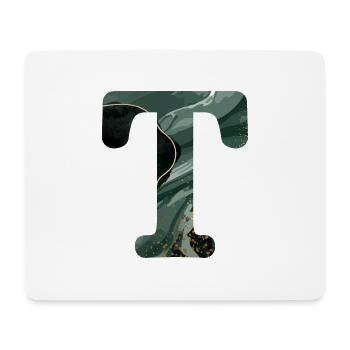 Lettre t marbré vert - Tapis de souris (format paysage) - blanc - Devant