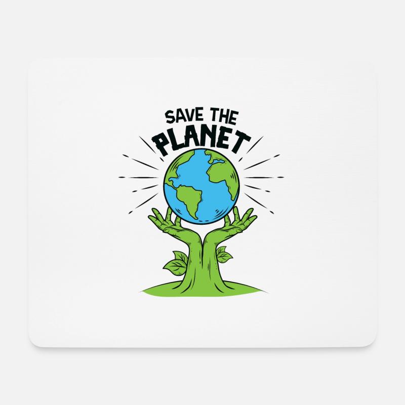 Save the planet - Tapis de souris (format paysage) - blanc