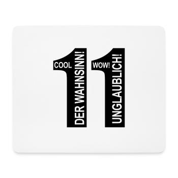 11. Geburtstag Wow Lustiges Motiv Nummer Ziffer 11 - Mousepad (Querformat) - Weiß - Vorne