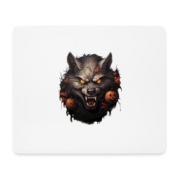 Loup-garou d’Halloween - Tapis de souris (format paysage) - blanc - Devant