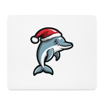 Delfin Weihnachten - Mousepad (Querformat) - Weiß - Vorne