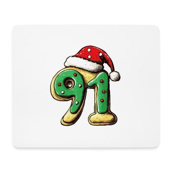 91 Zahl Weihnachten - Mousepad (Querformat) - Weiß - Vorne