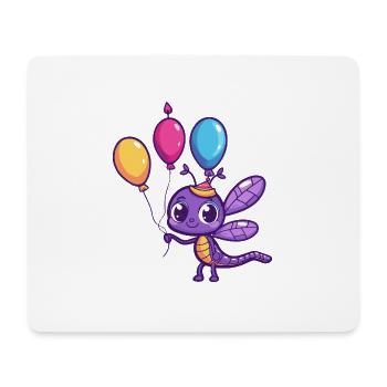 Libellule Anniversaire Bébé - Tapis de souris (format paysage) - blanc - Devant