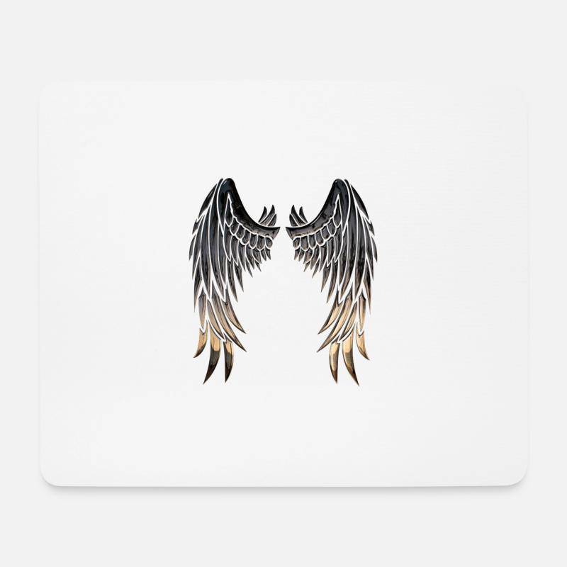 Flügel in Gold - Mousepad (Querformat) - Weiß