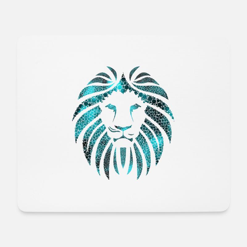 Lion - Tapis de souris (format paysage) - blanc