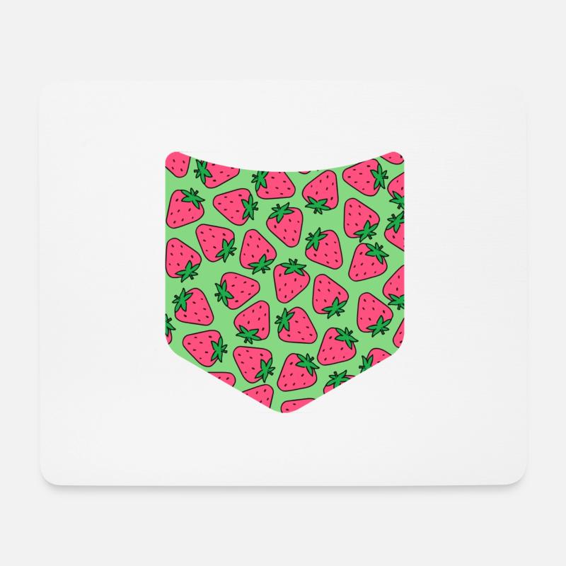 Erdbeeren Muster Sommer Obst Brusttasche Erdbeere - Mousepad (Querformat) - Weiß