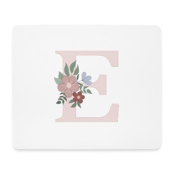 Buchstabe E mit Blume rosa - Mousepad (Querformat) - Weiß - Vorne