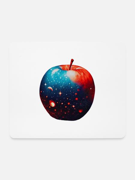 Galaxie in einer pflanzlichen Apfelkraft - Mousepad (Querformat) - Weiß