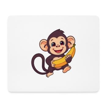 Cute Funny Monkey with Banana Gift - Mouse Pad (horizontal) - white - Front