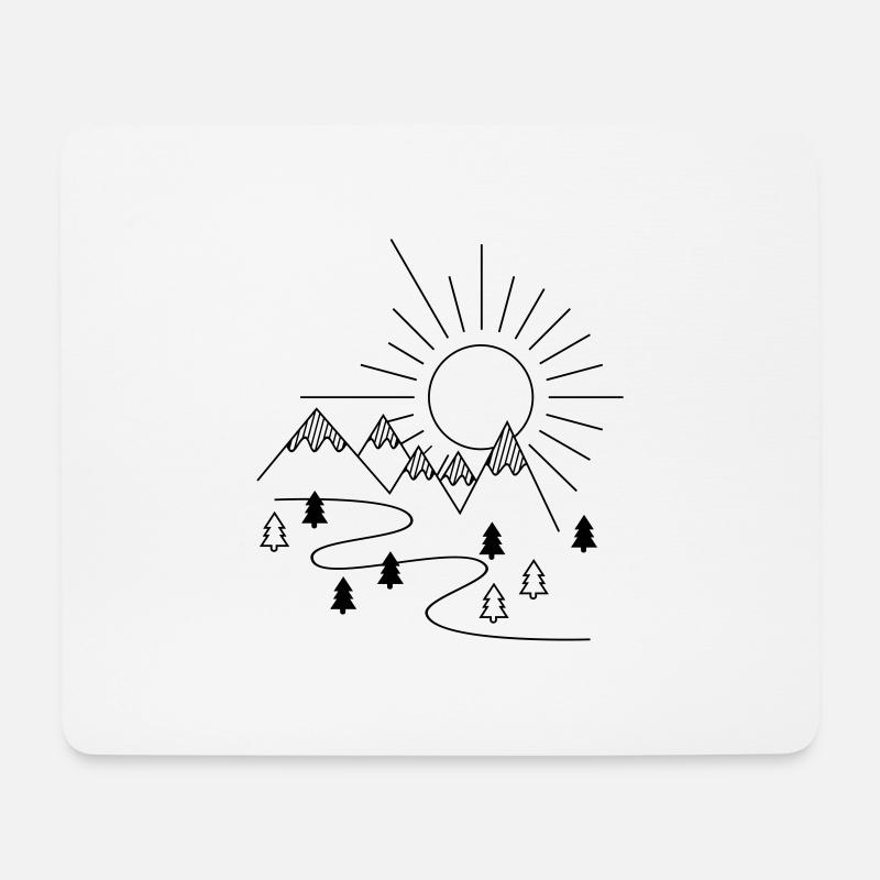 Berge - Mousepad (Querformat) - Weiß