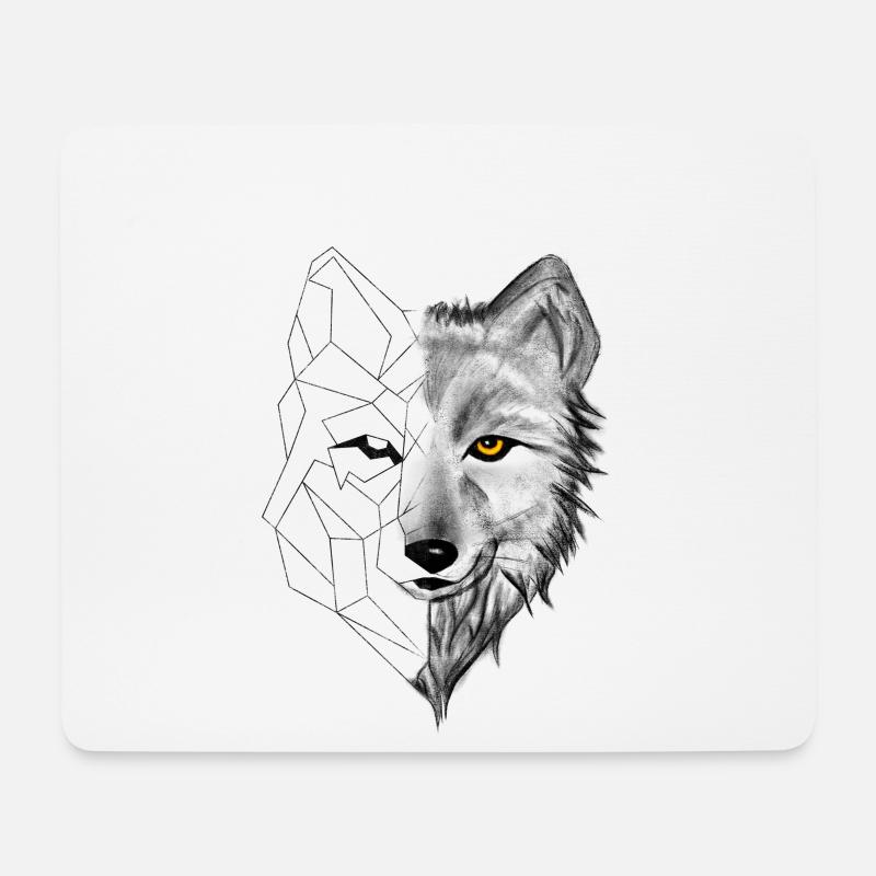 wolf - Mouse Pad (horizontal) - white