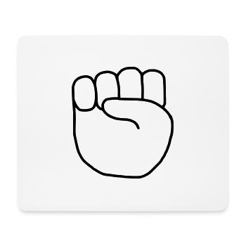 Emoji Fist Sketch noir - Tapis de souris (format paysage) - blanc - Devant
