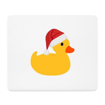 Quietscheente mit Nikolaus Mütze - Mousepad (Querformat) - Weiß - Vorne