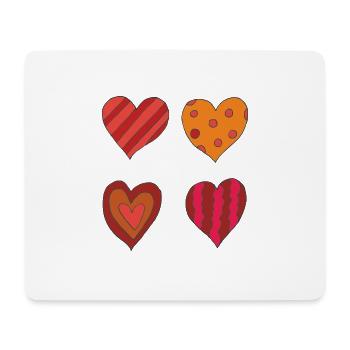 Heart variation 4er - Mouse Pad (horizontal) - white - Front