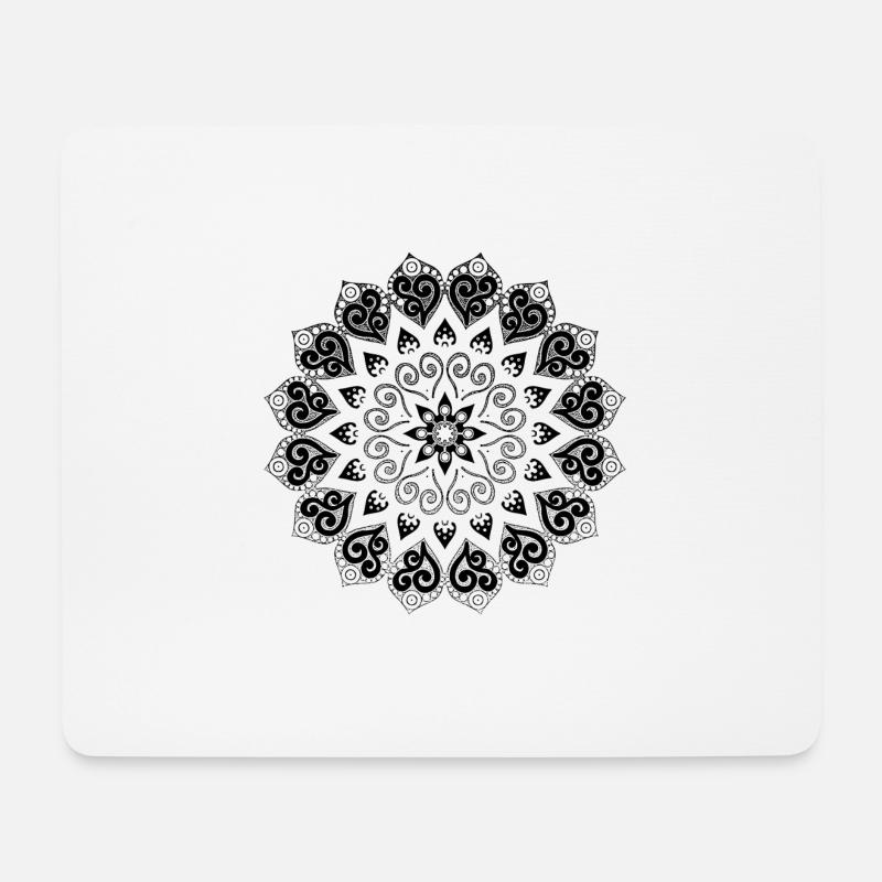 Mandala - Mousepad (Querformat) - Weiß