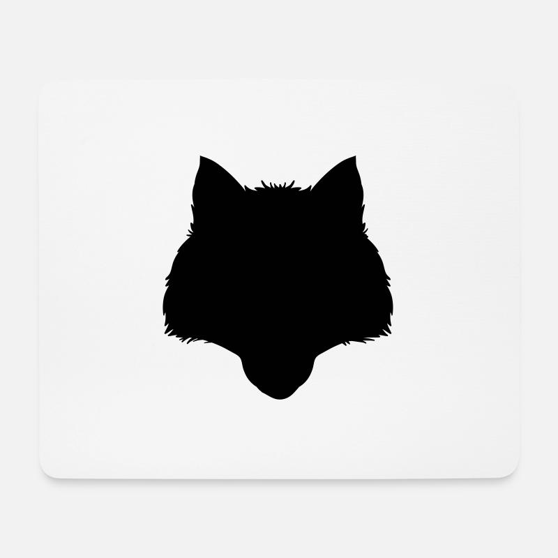 Loup - Tapis de souris (format paysage) - blanc