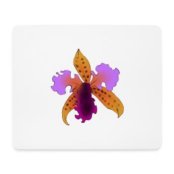 Iris flamboyant violet et orange - Tapis de souris (format paysage) - blanc - Devant