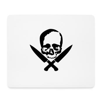 Totenkopf mit gekreuzten Messern / Skull - Mousepad (Querformat) - Weiß - Vorne