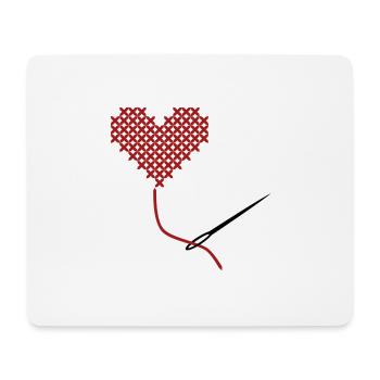 Mit Liebe nähen - Mousepad (Querformat) - Weiß - Vorne