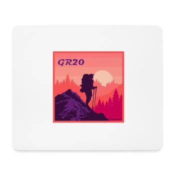 GR20 Grande Randonnée Corse trekking marche - Tapis de souris (format paysage) - blanc - Devant