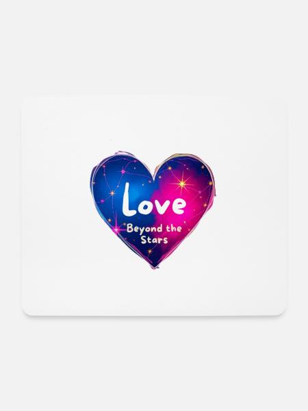 Liebe jenseits der Sterne Herz-Design - Mousepad (Querformat) - Weiß