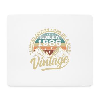 Février 1986 Vintage Rétro, Février 1986 Cadeau - Tapis de souris (format paysage) - blanc - Devant