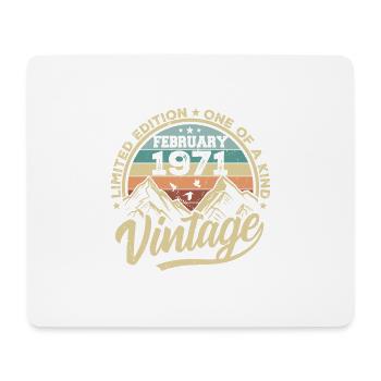 February 1971 Vintage Retro, February 1971 Gift - Mouse Pad (horizontal) - white - Front