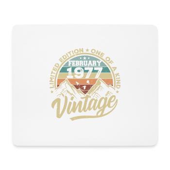 February 1977 Vintage Retro, February 1977 Gift - Mouse Pad (horizontal) - white - Front