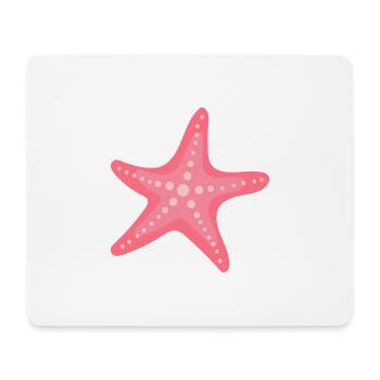 Pastel Pink Starfish – Sleek Marine Pattern - Mouse Pad (horizontal) - white - Front