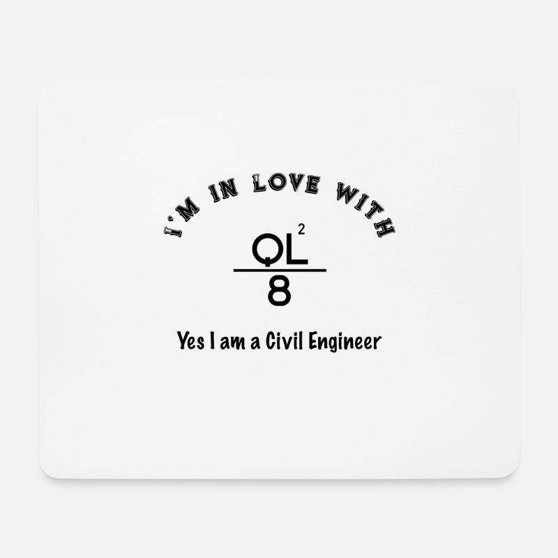 Bauingenieur QL/8 Civil Engineer Geschenk Moment - Mousepad (Querformat) - Weiß