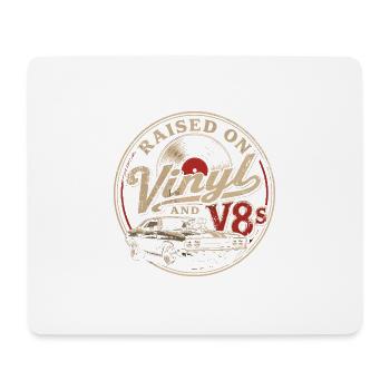 Passion for vinyl and V8 cars - Mouse Pad (horizontal) - white - Front