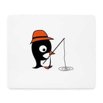 Penguin on angling - Mouse Pad (horizontal) - white - Front